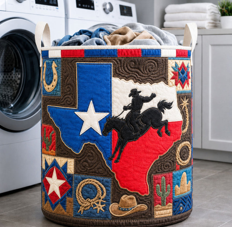 Carte du rodéo du Texas | Panier à linge matelassé