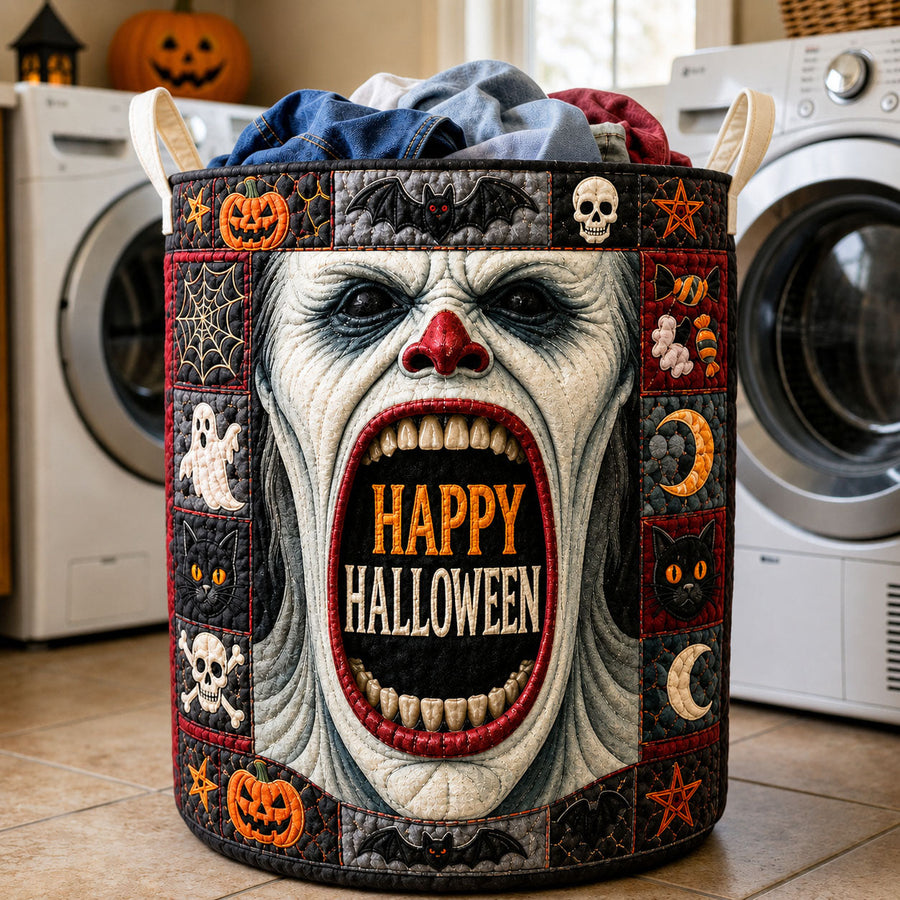 Panier à linge matelassé | Visage de monstre pour Halloween