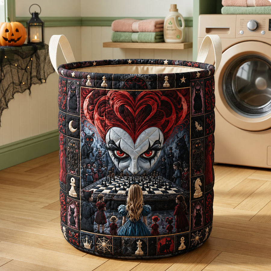 Panier à linge matelassé | Reine noire des échecs Halloween