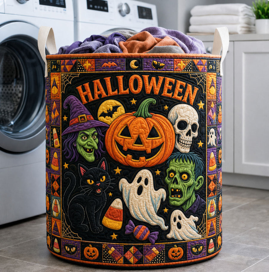 Halloween Spooky Friends | Quilted Laundry Basket