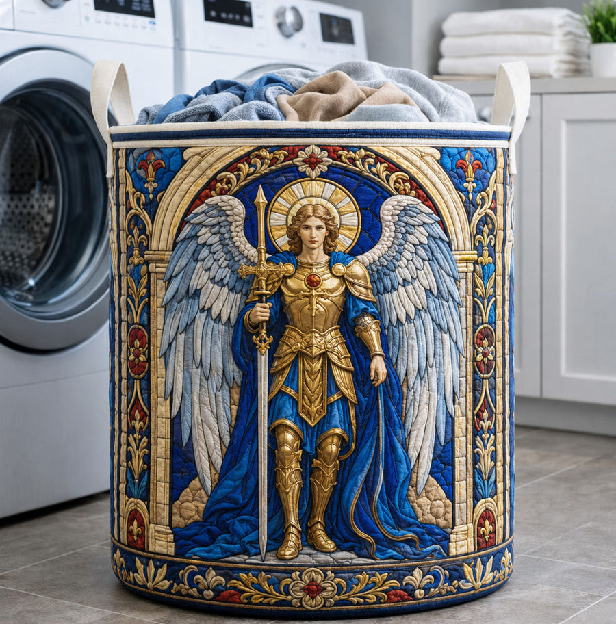 Guardian Of Faith | Quilted Laundry Basket