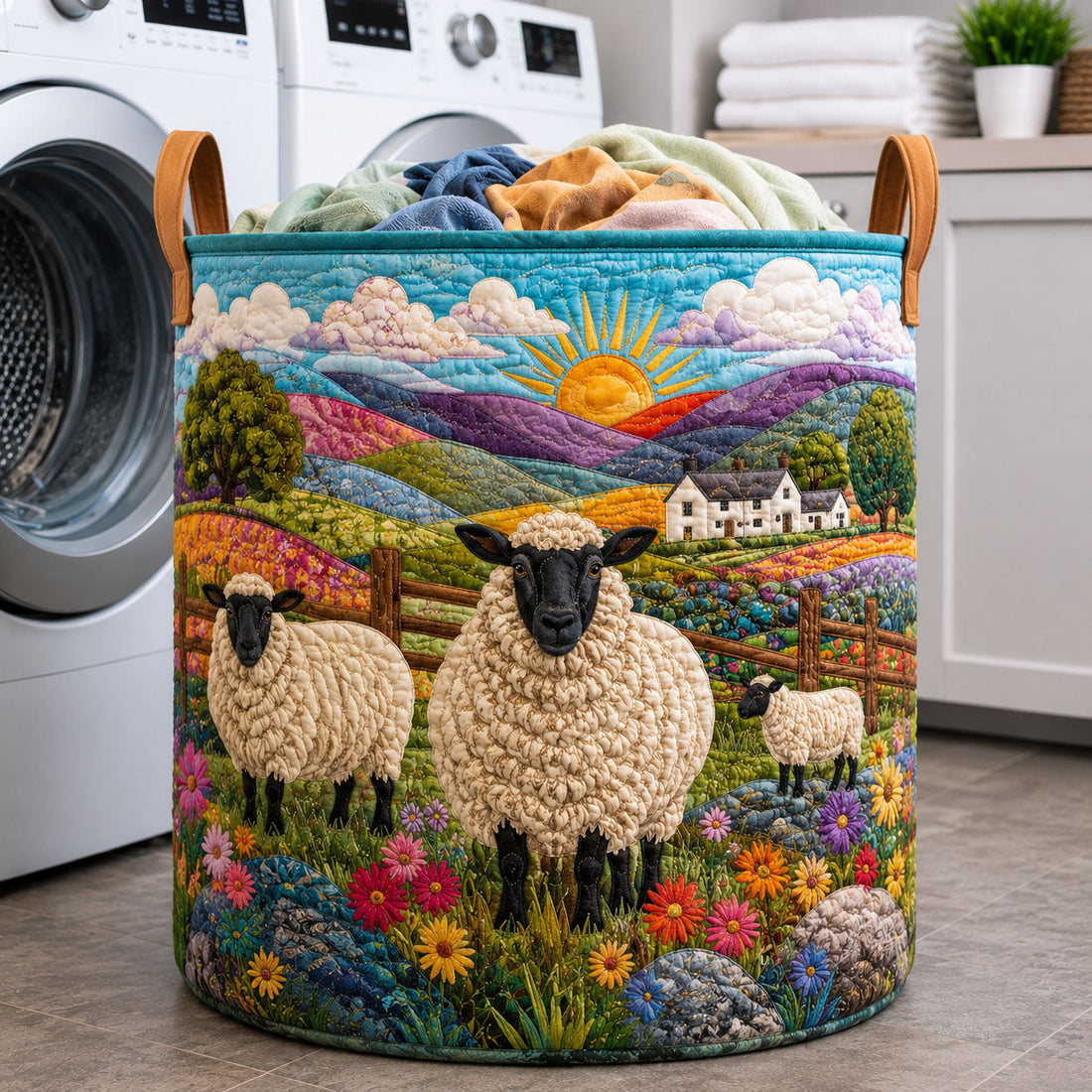 Ferme ovine Rainbow Valley | Panier à linge matelassé