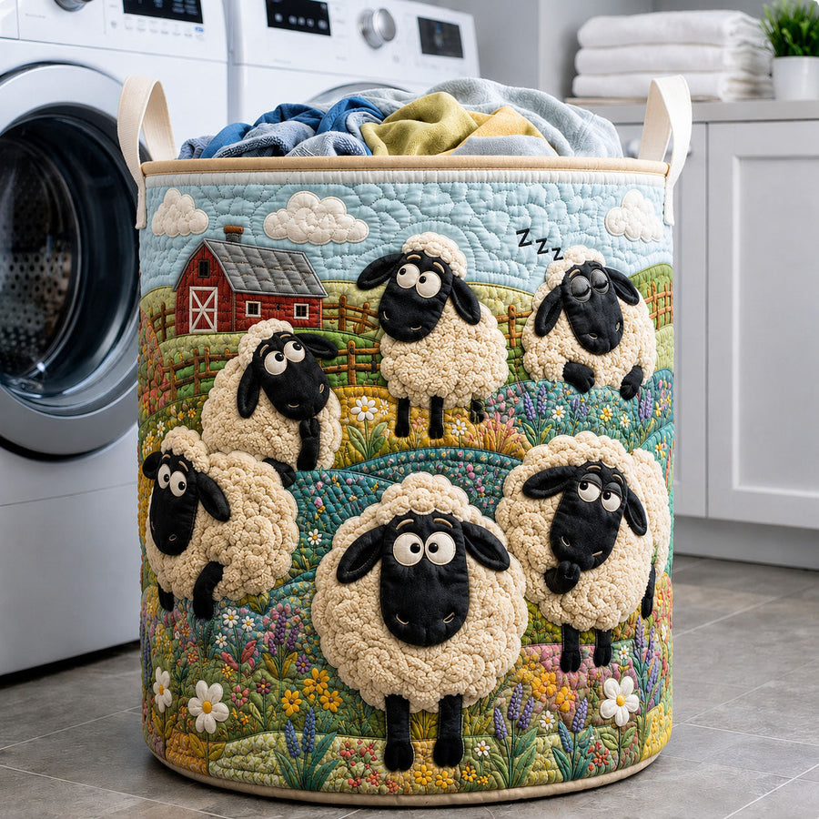 Panier à linge matelassé Shaun le Mouton – Colline joyeuse