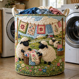 Quilting Day Sheep Patchwork | Quilted Laundry Basket