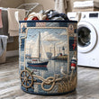 Harbor Sailing | Quilted Laundry Basket