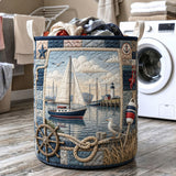Harbor Sailing | Quilted Laundry Basket