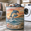 Sunset Dolphins | Quilted Laundry Basket
