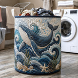 Ocean Whale | Quilted Laundry Basket