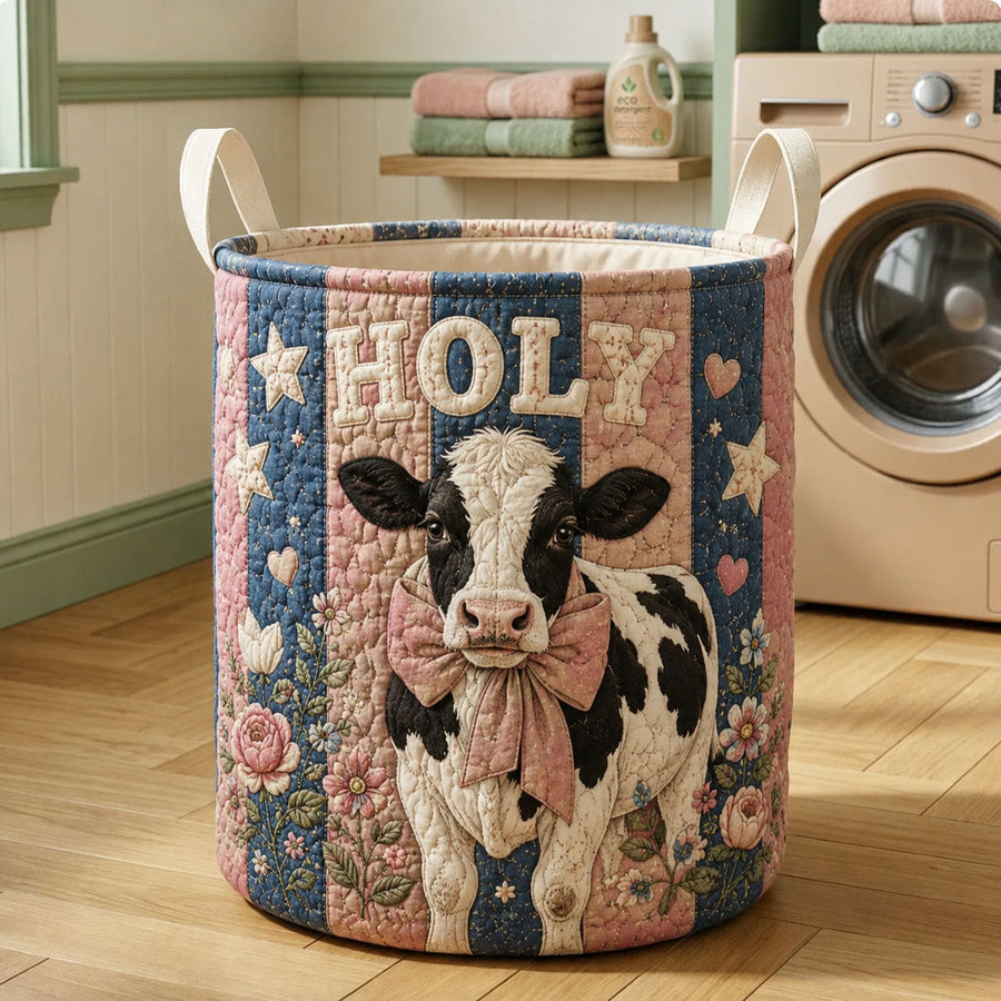 Vache sacrée | Panier à linge matelassé