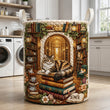 Book Cat | Quilted Laundry Basket