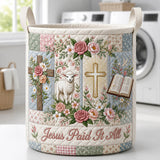 Jésus a tout payé | Panier à linge matelassé