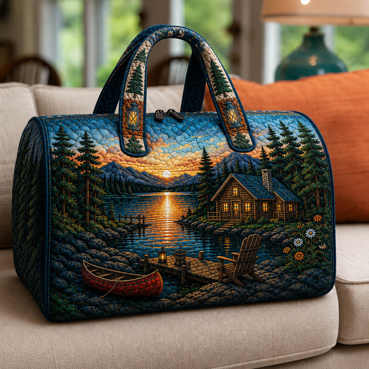 Lakeside Cabin | Quilted Duffle Bag