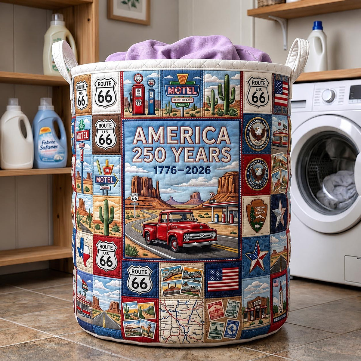 Patriot Route | Panier à linge matelassé