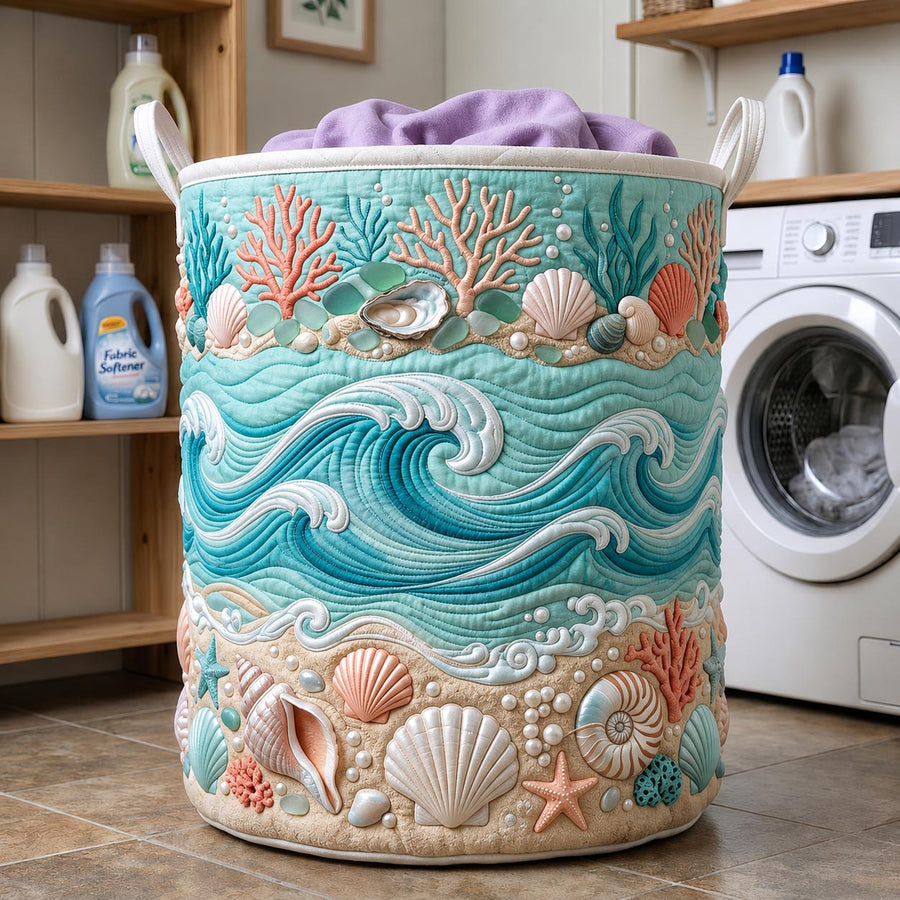 Sea Escape | Quilted Laundry Basket