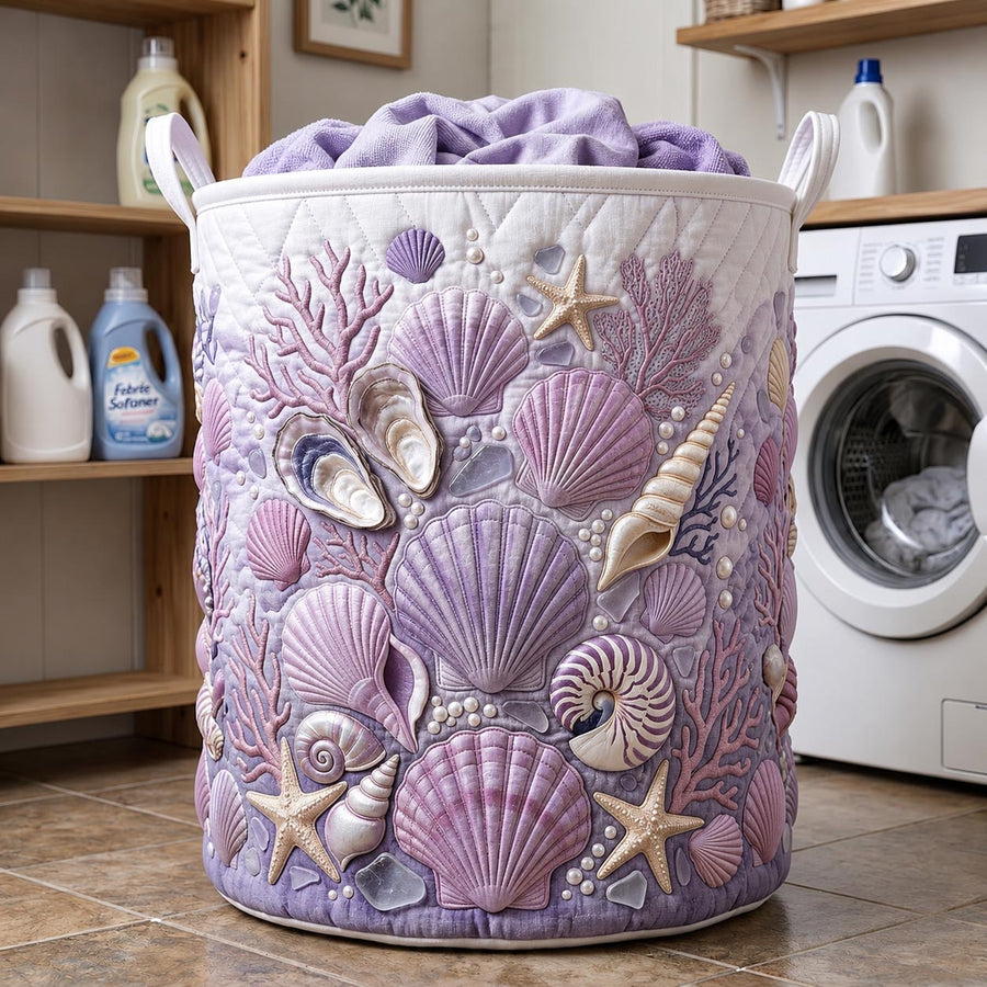 Ocean Whisper | Quilted Laundry Basket