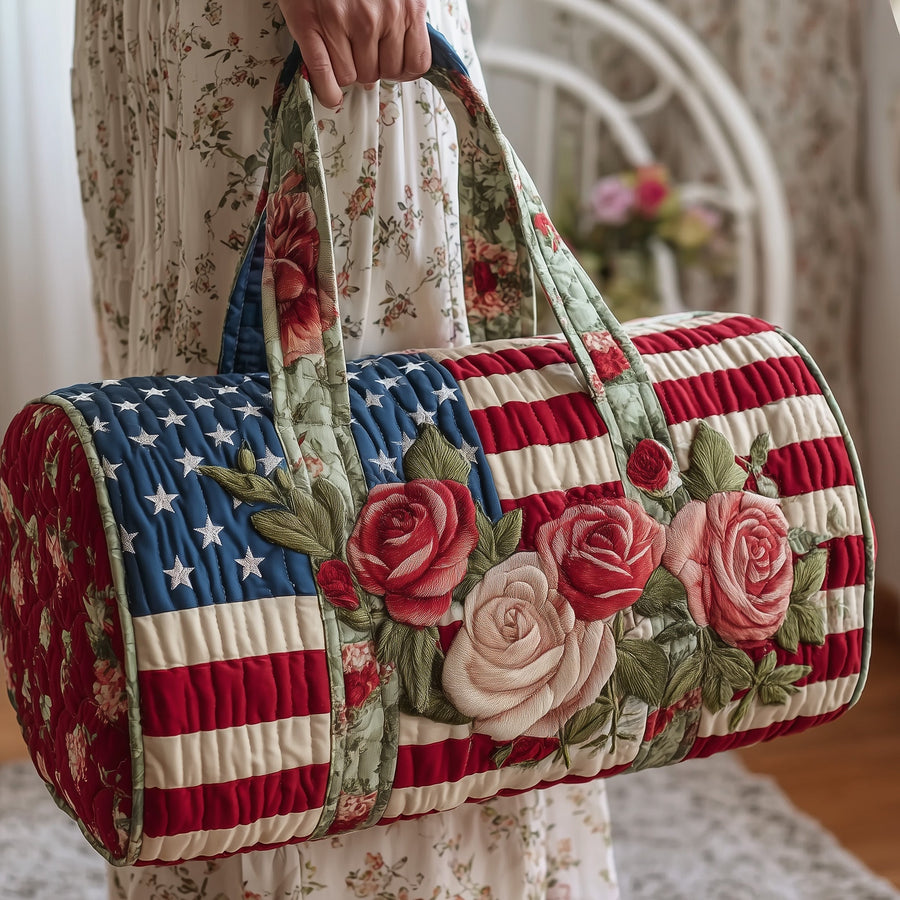 Patriotic Rose | Quilted Duffle Bag
