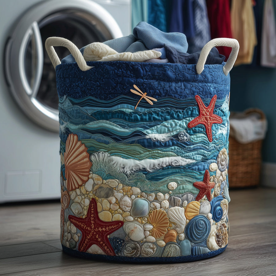 Ocean Breeze | Quilted Laundry Basket