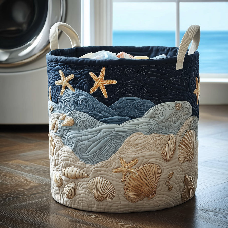 Ocean Breeze | Quilted Laundry Basket