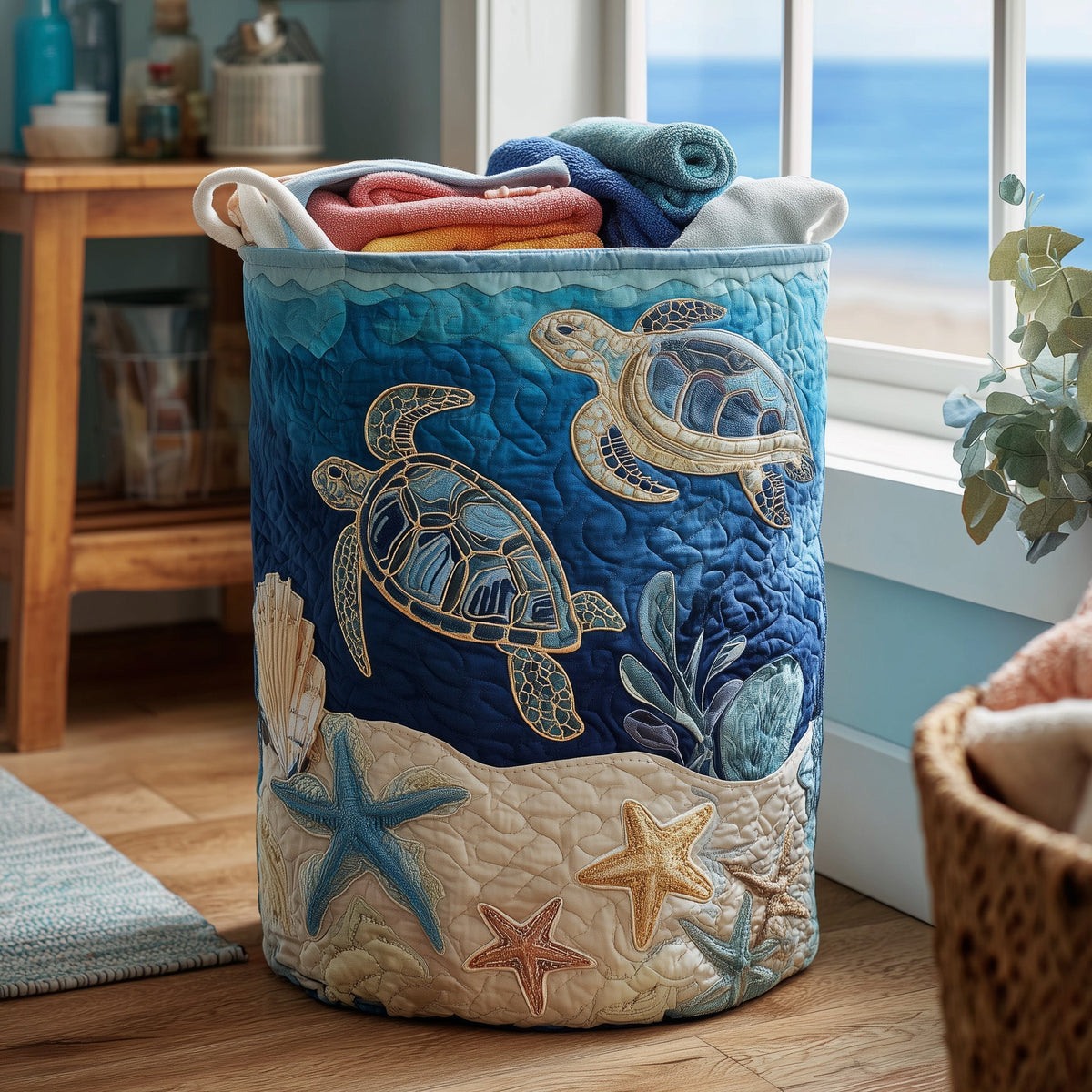 Turtle | Quilted Laundry Basket