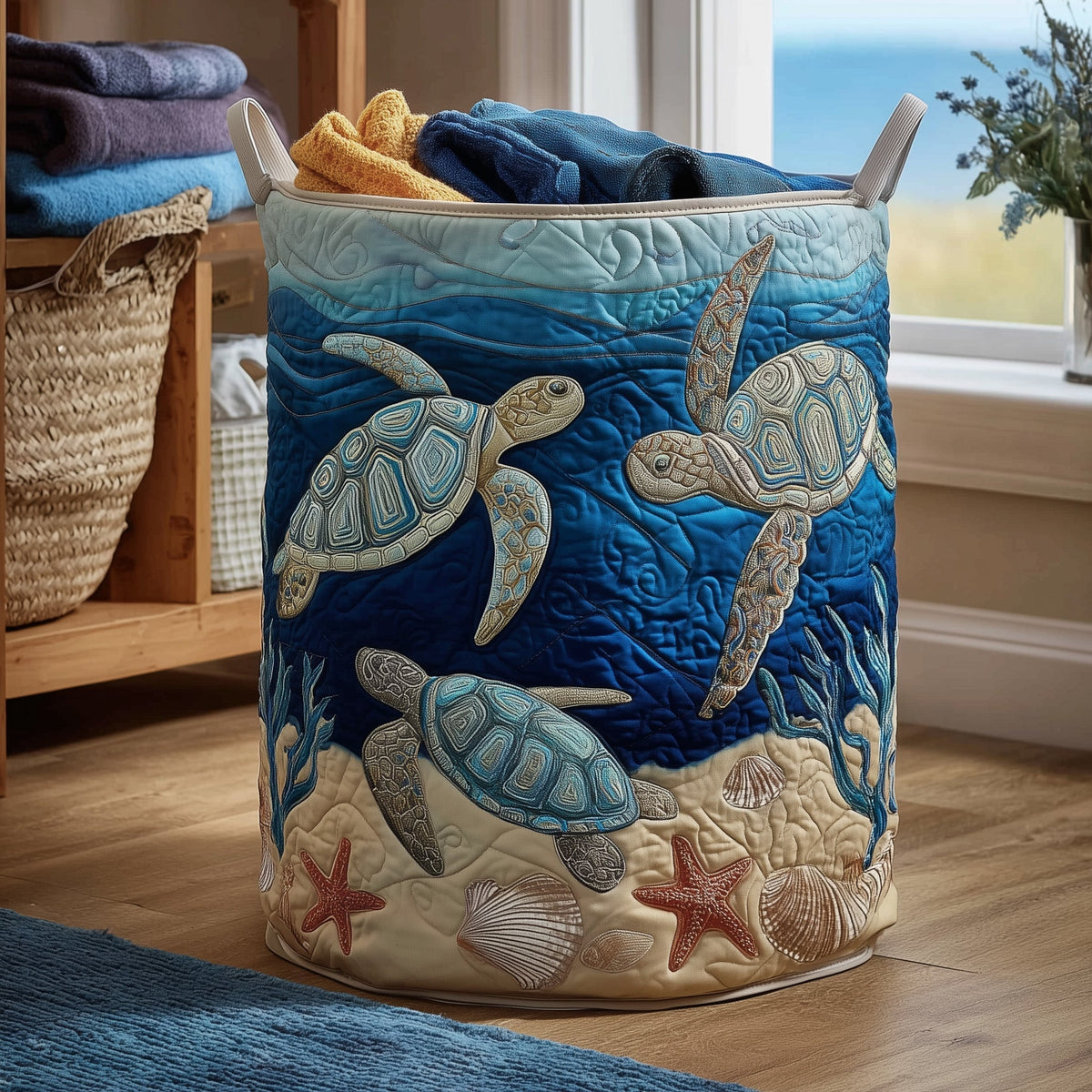 Turtle | Quilted Laundry Basket