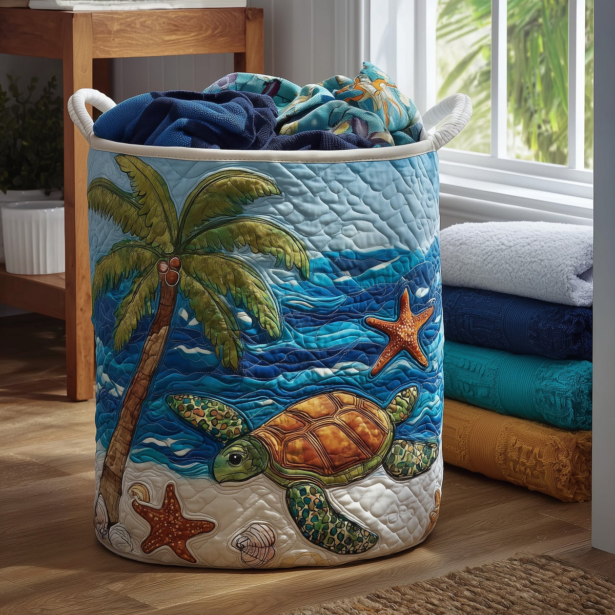 Turtle | Quilted Laundry Basket