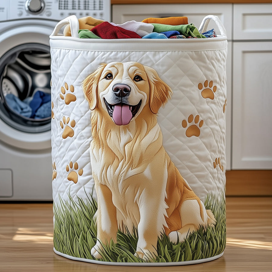 Golden Retriever | Quilted Laundry Basket