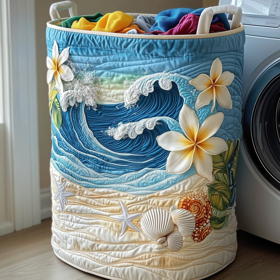 Plumeria Blossom | Quilted Laundry Basket