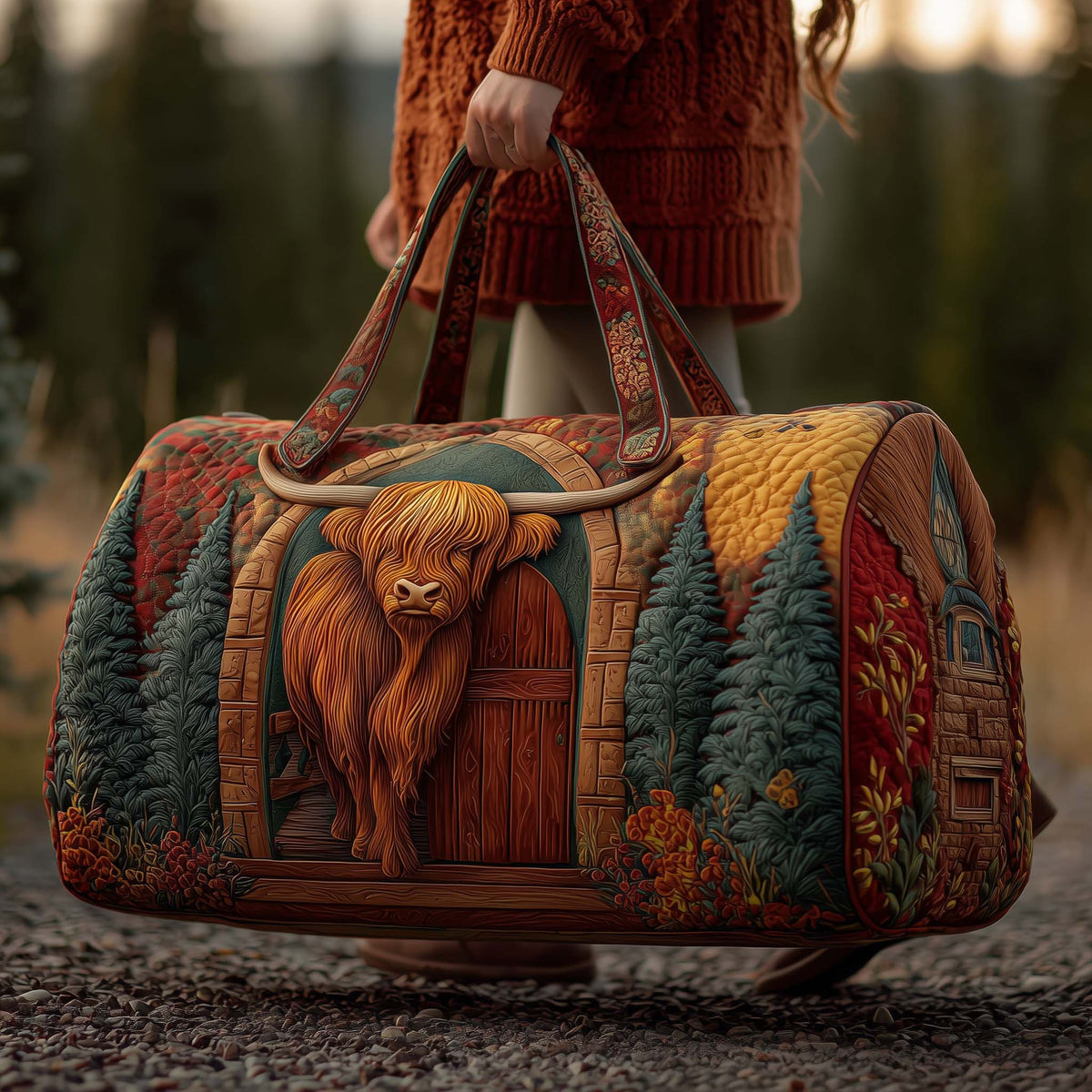 Sac de voyage matelassé | Vache de ferme