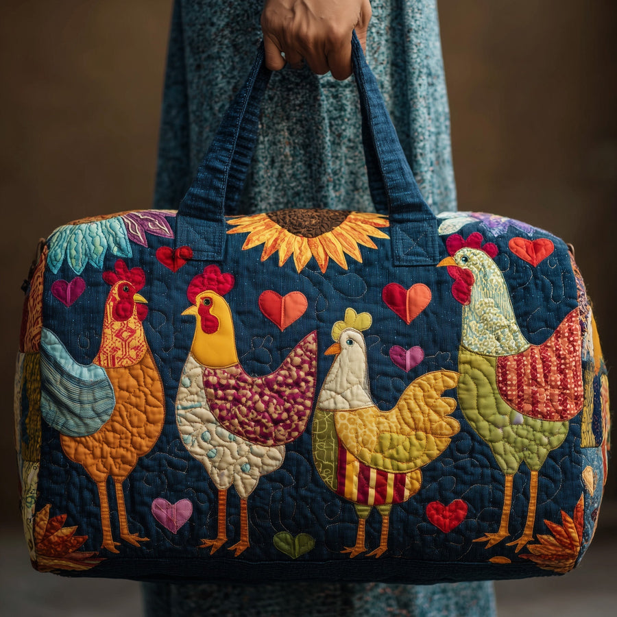 Happy Chicken | Quilted Duffle Bag
