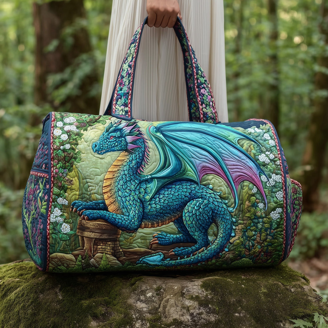 Forest Dragon | Quilted Duffle Bag
