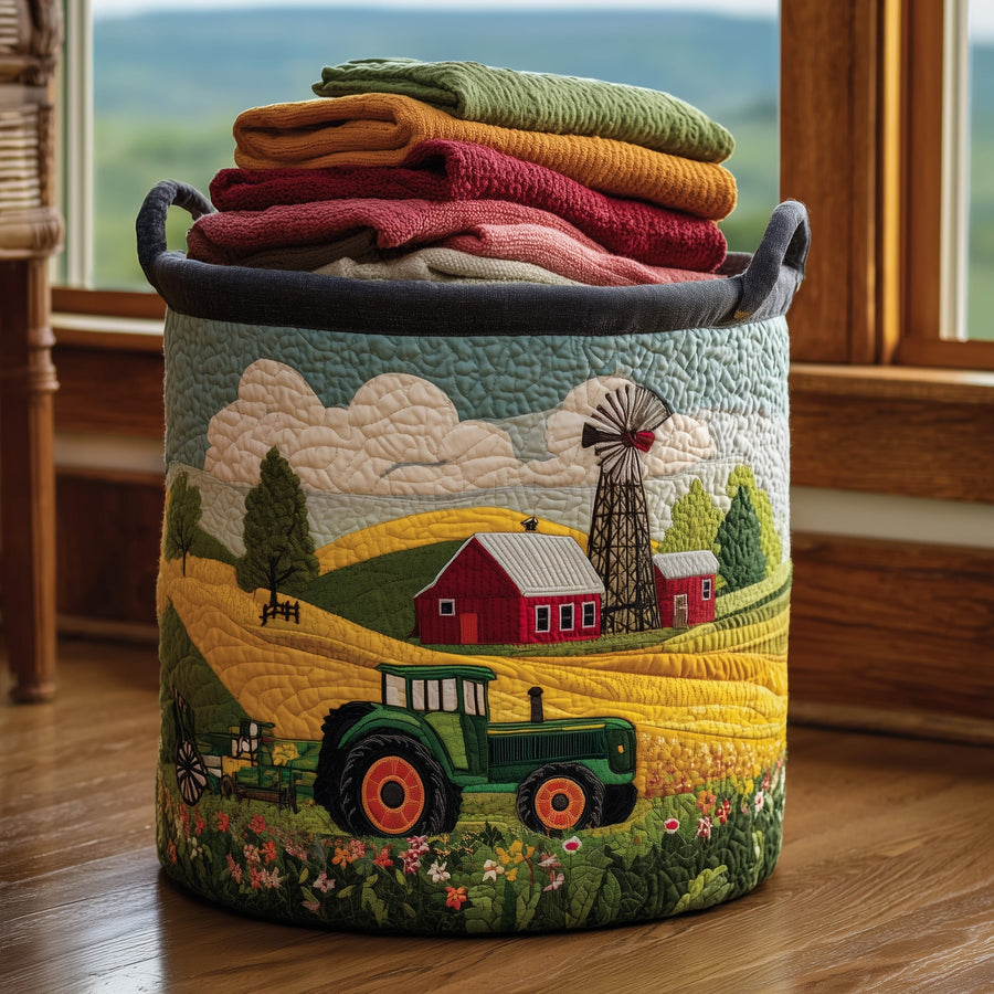 Rêve de tracteur | Panier à linge matelassé