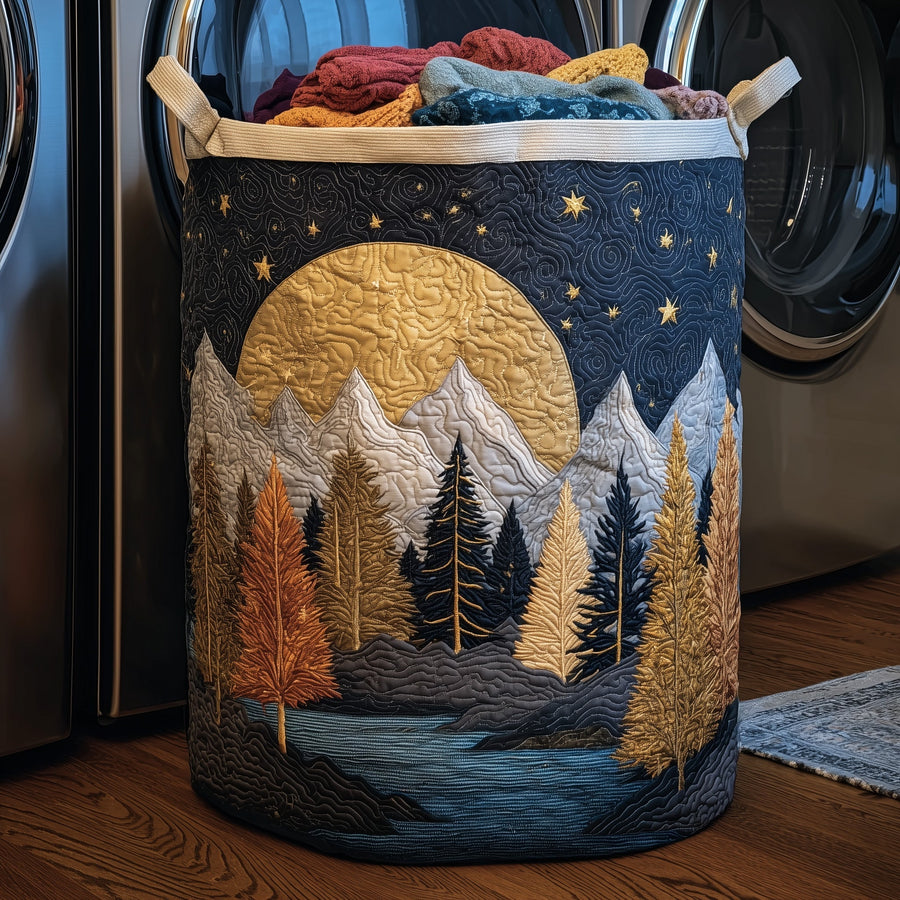 Starry Autumn Forest | Quilted Laundry Basket