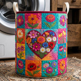 Flower Patchwork | Quilted Laundry Basket