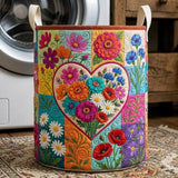 Flower Patchwork | Quilted Laundry Basket