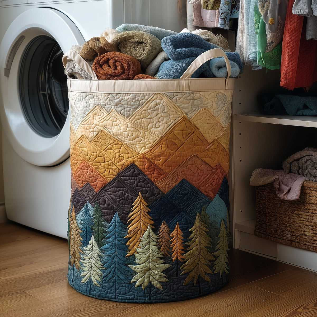 Forest Landscape | Quilted Laundry Basket