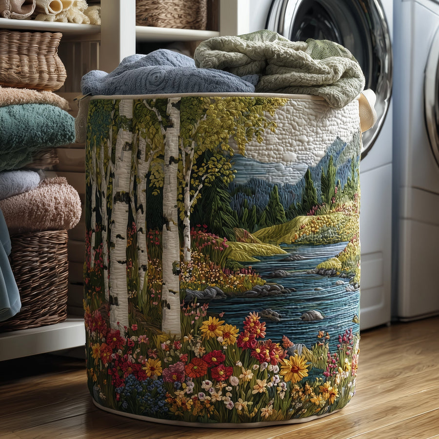 Birch Forest | Quilted Laundry Basket