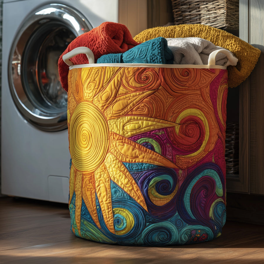 Hippie Sun | Quilted Laundry Basket