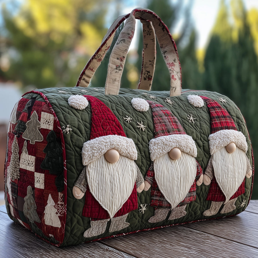 Santa Gnome | Quilted Duffle Bag
