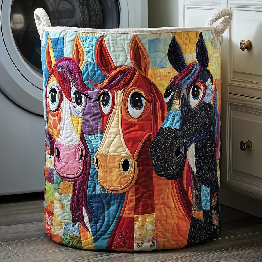 Funky Horse | Panier à linge matelassé