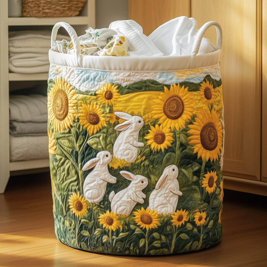 Joyful Bunnies | Quilted Laundry Basket
