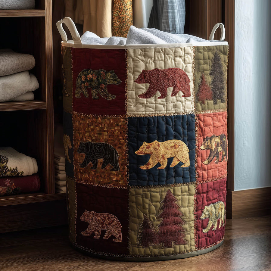 Forest Patchwork | Quilted Laundry Basket