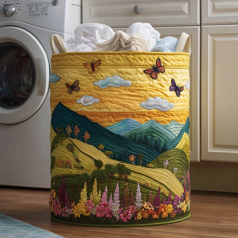 Flower Meadow | Quilted Laundry Basket