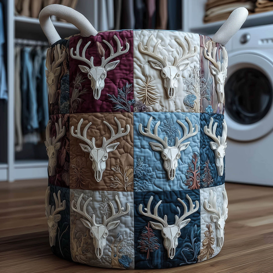 Deer Skull | Quilted Laundry Basket