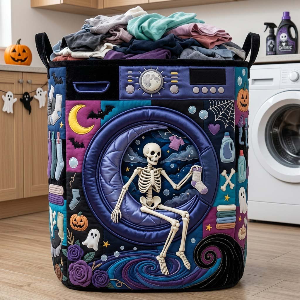 Skeleton Moonlight Wash | Quilted Laundry Basket
