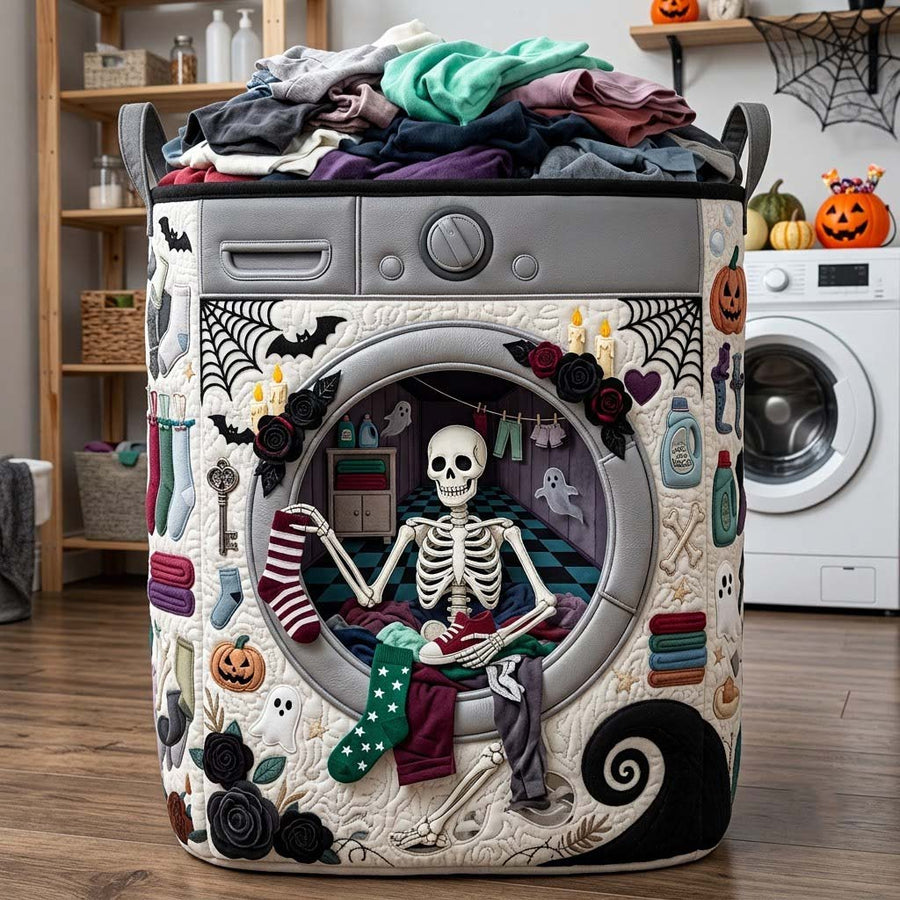 Skeleton Laundry Room | Quilted Laundry Basket