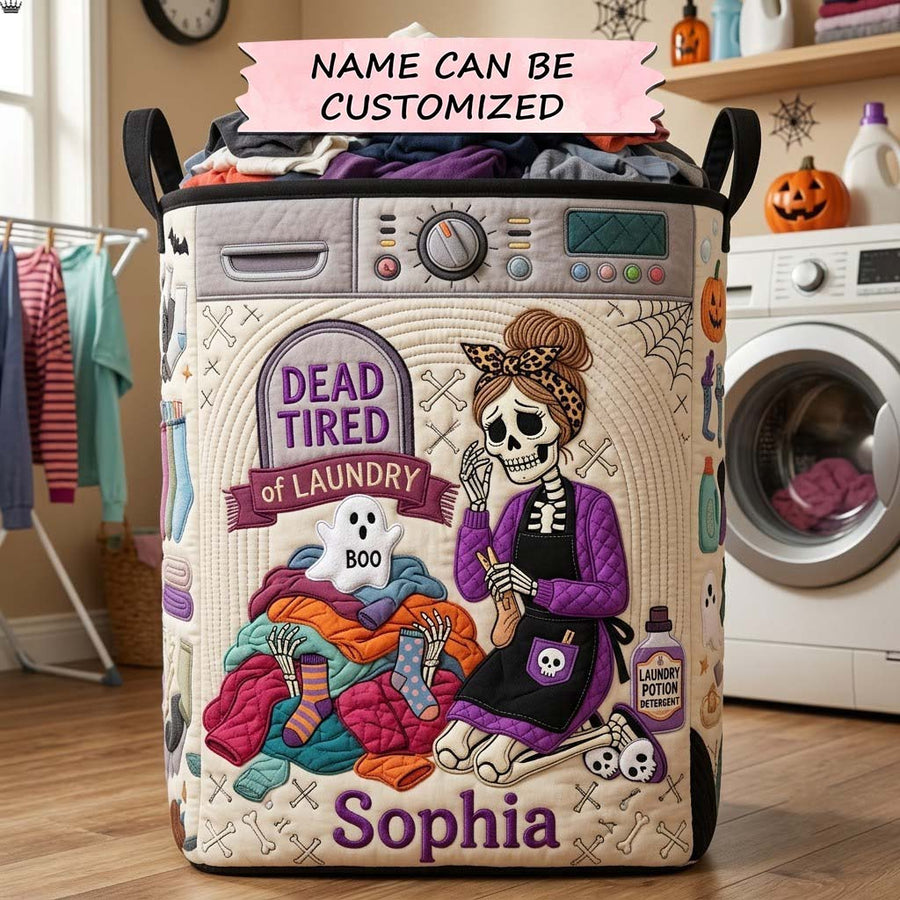 Dead Tired Laundry Club | Quilted Laundry Basket QTCUZ