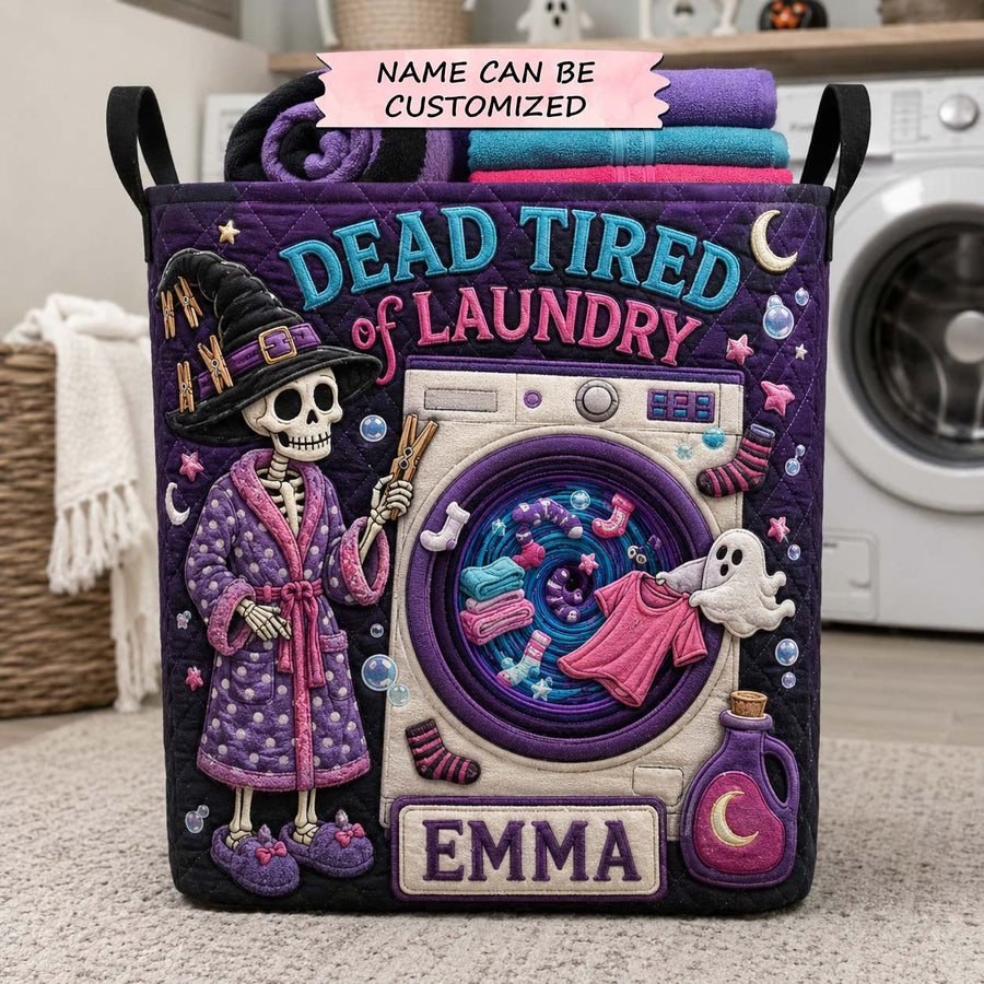 Dead Tired Laundry Club | Quilted Laundry Basket QTCUZ