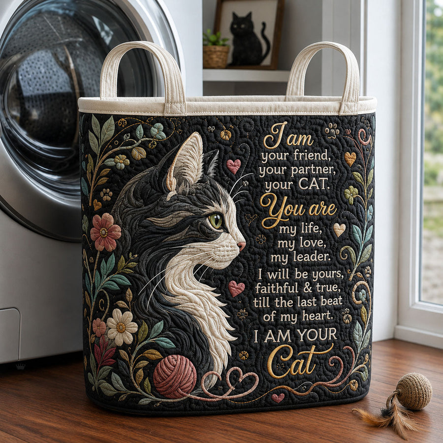 I Am Your Cat | Quilted Laundry Basket
