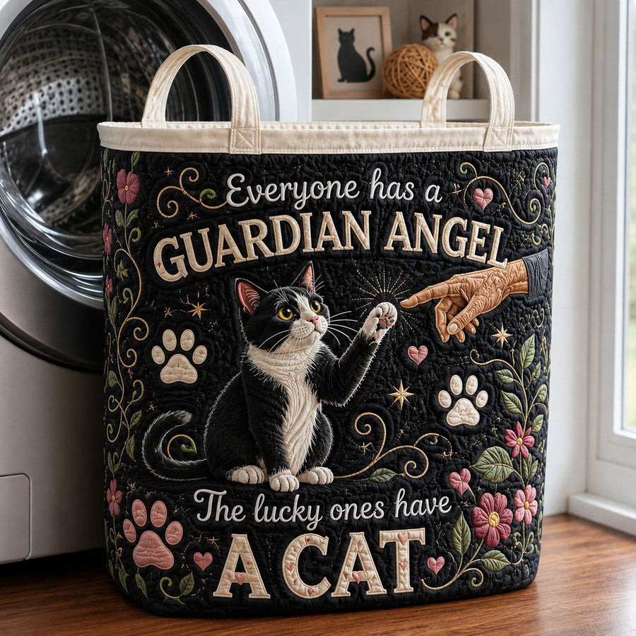 Lucky Cat | Quilted Laundry Basket