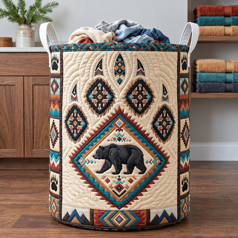 Wilderness Bear | Quilted Laundry Basket